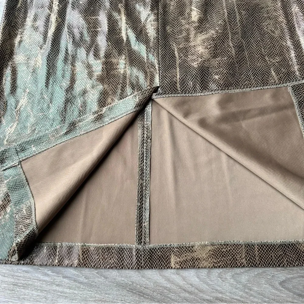 Vintage Jesse Ryan Shimmer Snakeskin Pattern Midi A Line Skirt - Picture 9 of 11